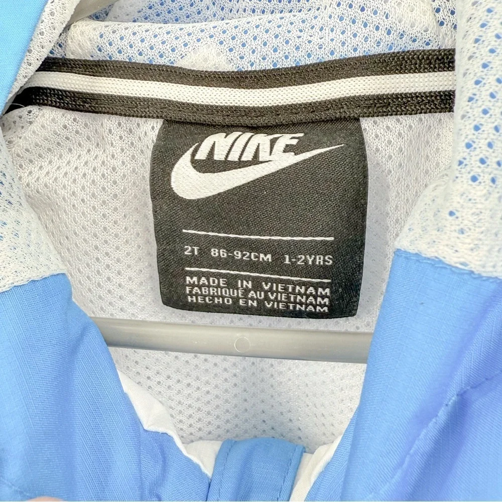 Nike Kids Blue and White Raincoat